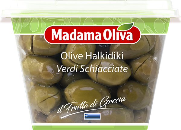Olive-Halkidiki-Verdi-Schiacciate-Frutto-di-Grecia-Madama-Oliva